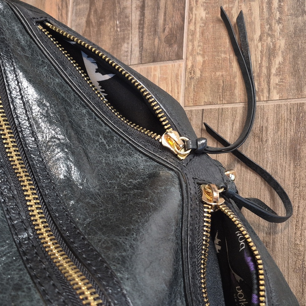 Botkier Trigger Deep Hunter Green Large Studded Leather Shoulder Bag - Picture 14 of 16